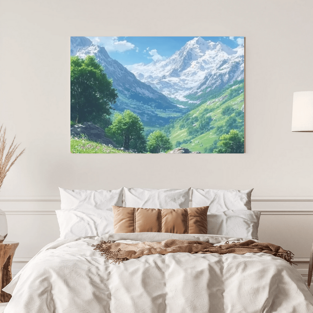 Alpine Tranquility Landscape - Mountain Wall Art - Aestheticanvas