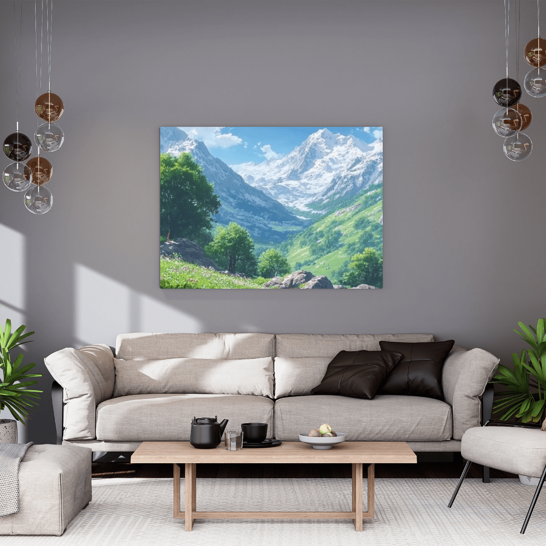 Alpine Tranquility Landscape - Mountain Wall Art - Aestheticanvas