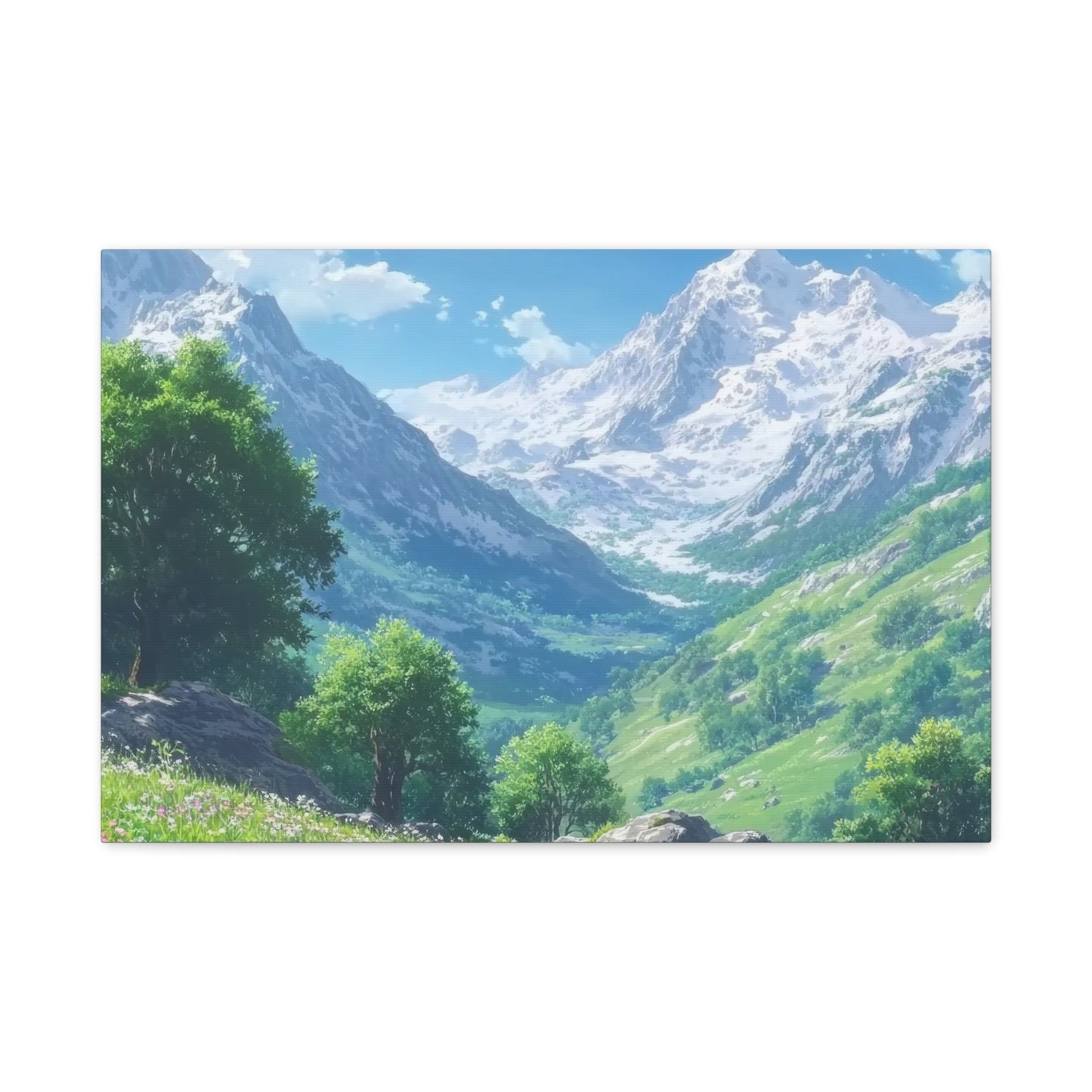 Alpine Tranquility Landscape - Mountain Wall Art - Aestheticanvas