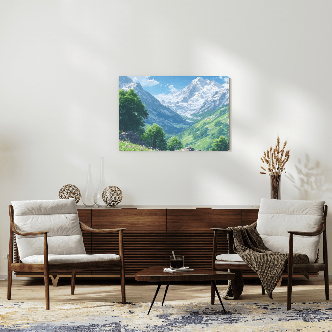 Alpine Tranquility Landscape - Mountain Wall Art - Aestheticanvas