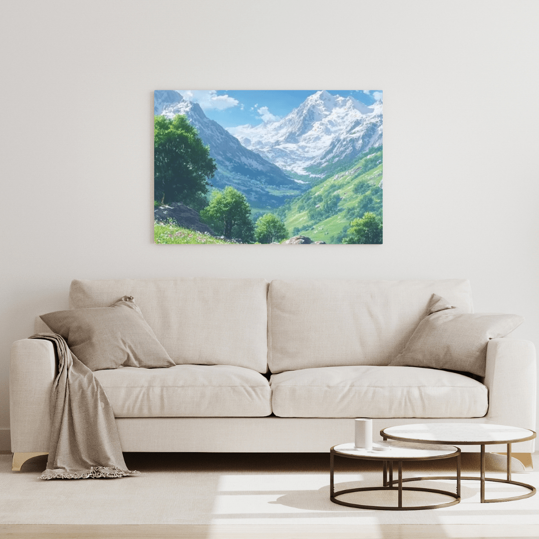 Alpine Tranquility Landscape - Mountain Wall Art - Aestheticanvas