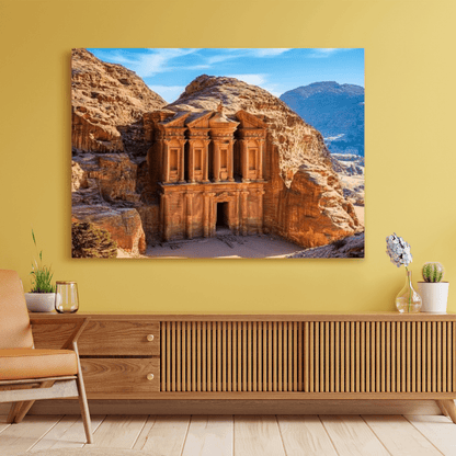 Ancient Petra Monastery Glory - Travel Wall Art - Aestheticanvas