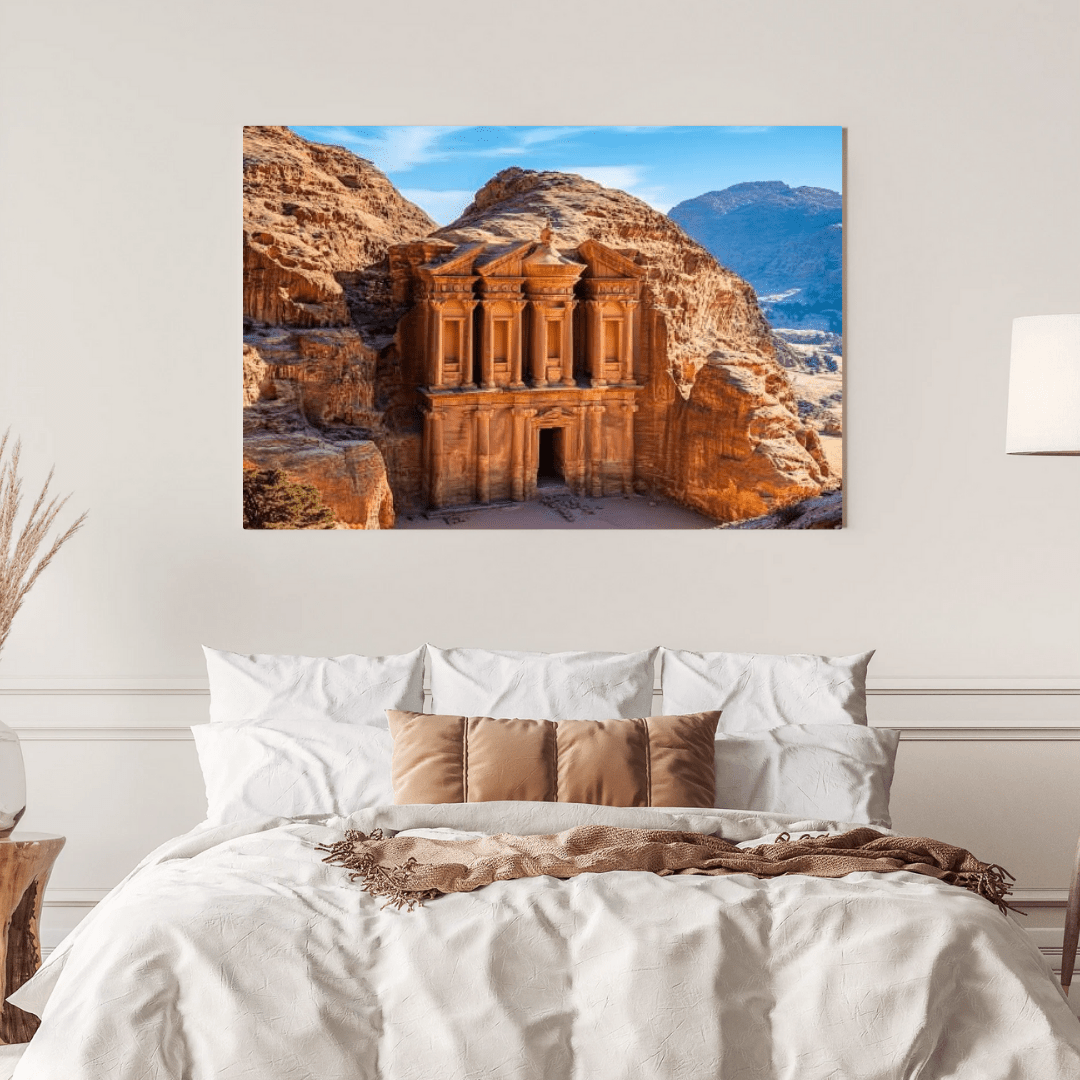 Ancient Petra Monastery Glory - Travel Wall Art - Aestheticanvas