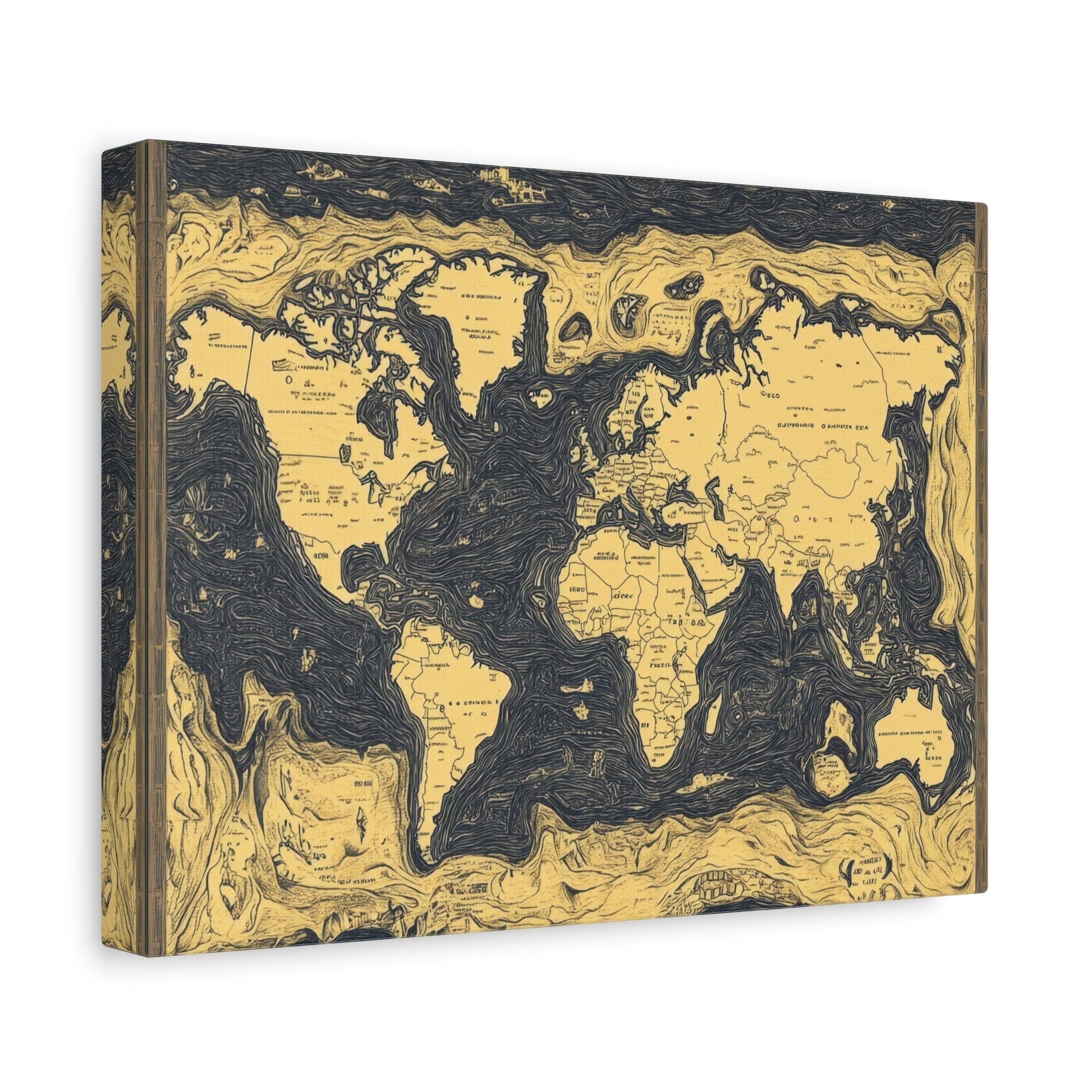 Artistic World Map Illustration - Map Wall Art - Aestheticanvas