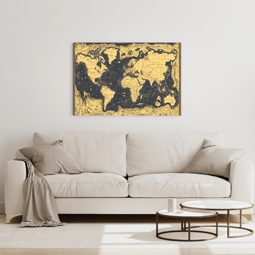 Artistic World Map Illustration - Map Wall Art - Aestheticanvas