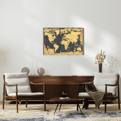 Artistic World Map Illustration - Map Wall Art - Aestheticanvas