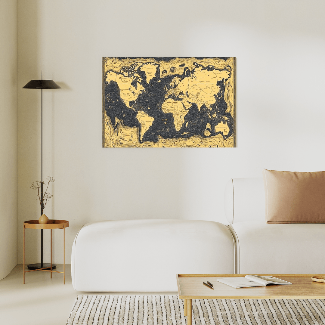 Artistic World Map Illustration - Map Wall Art - Aestheticanvas