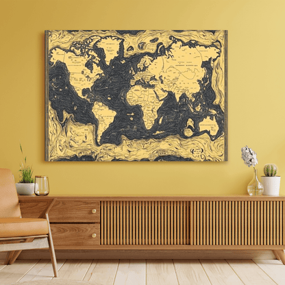 Artistic World Map Illustration - Map Wall Art - Aestheticanvas