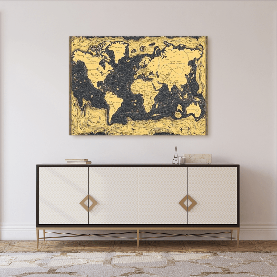 Artistic World Map Illustration - Map Wall Art - Aestheticanvas