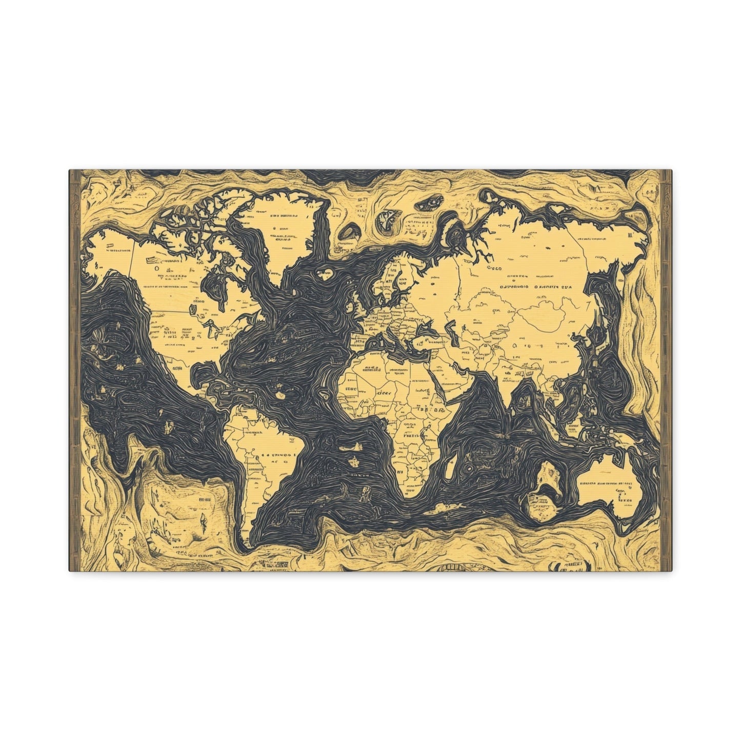 Artistic World Map Illustration - Map Wall Art - Aestheticanvas