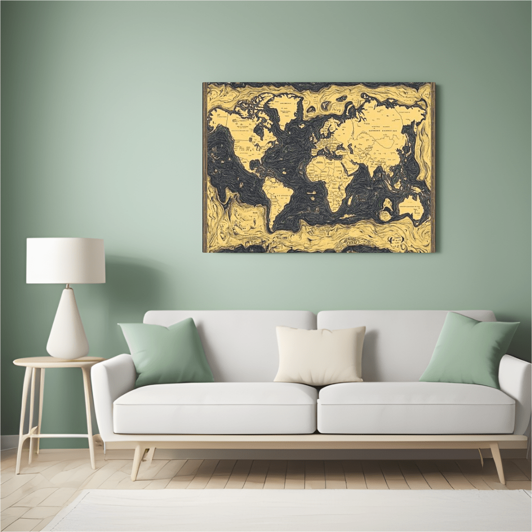 Artistic World Map Illustration - Map Wall Art - Aestheticanvas