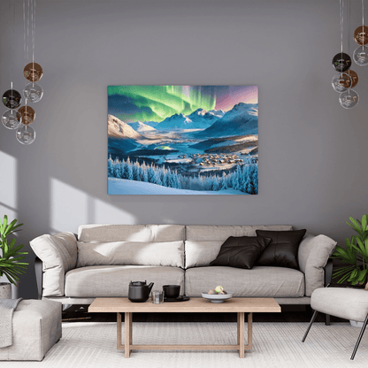 Aurora In The Snow - Scandinavia Wall Art - Aestheticanvas