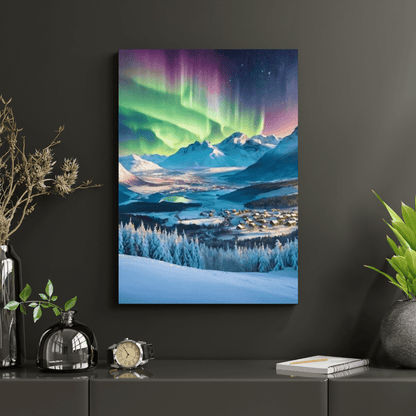 Aurora In The Snow - Scandinavia Wall Art - Aestheticanvas