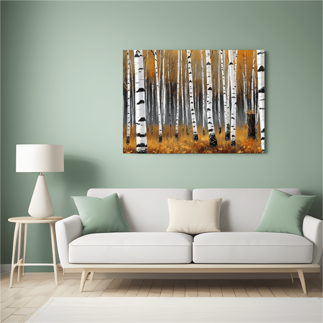 Autumnal Birch Forest - Forest Wall Art - Aestheticanvas