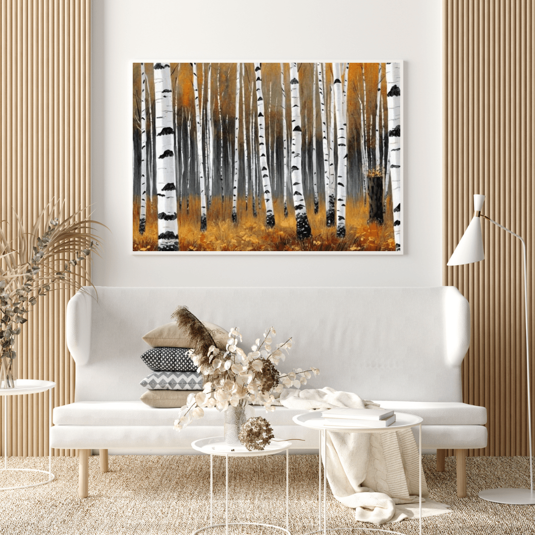 Autumnal Birch Forest - Forest Wall Art - Aestheticanvas