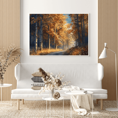 Autumnal Forest Pathway - Landscape Wall Art - Aestheticanvas