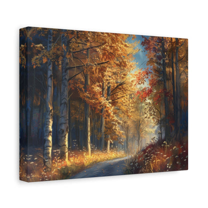 Autumnal Forest Pathway - Landscape Wall Art - Aestheticanvas