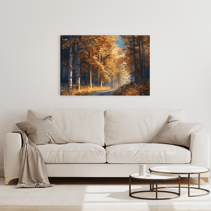 Autumnal Forest Pathway - Landscape Wall Art - Aestheticanvas