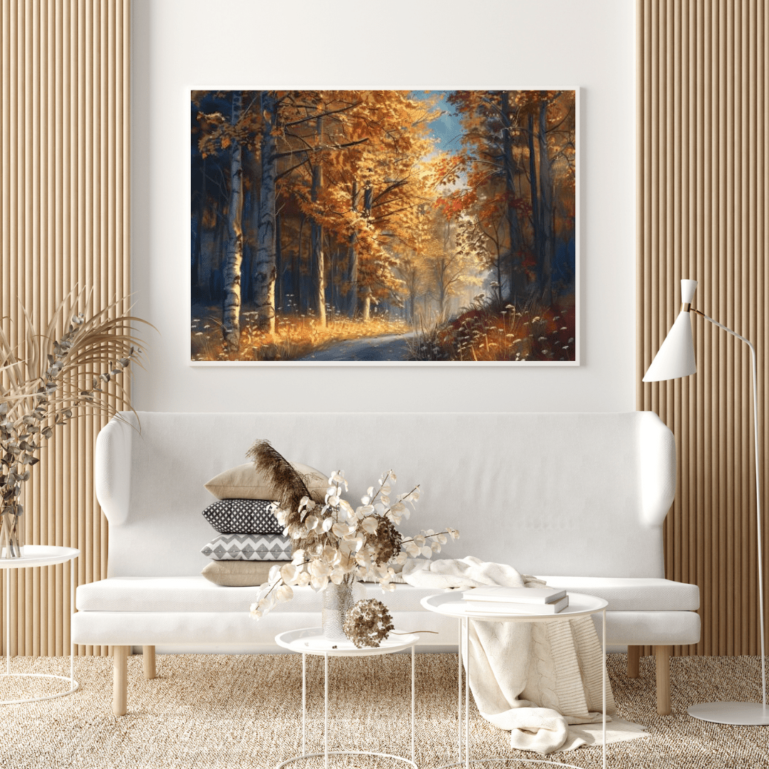 Autumnal Forest Pathway - Landscape Wall Art - Aestheticanvas