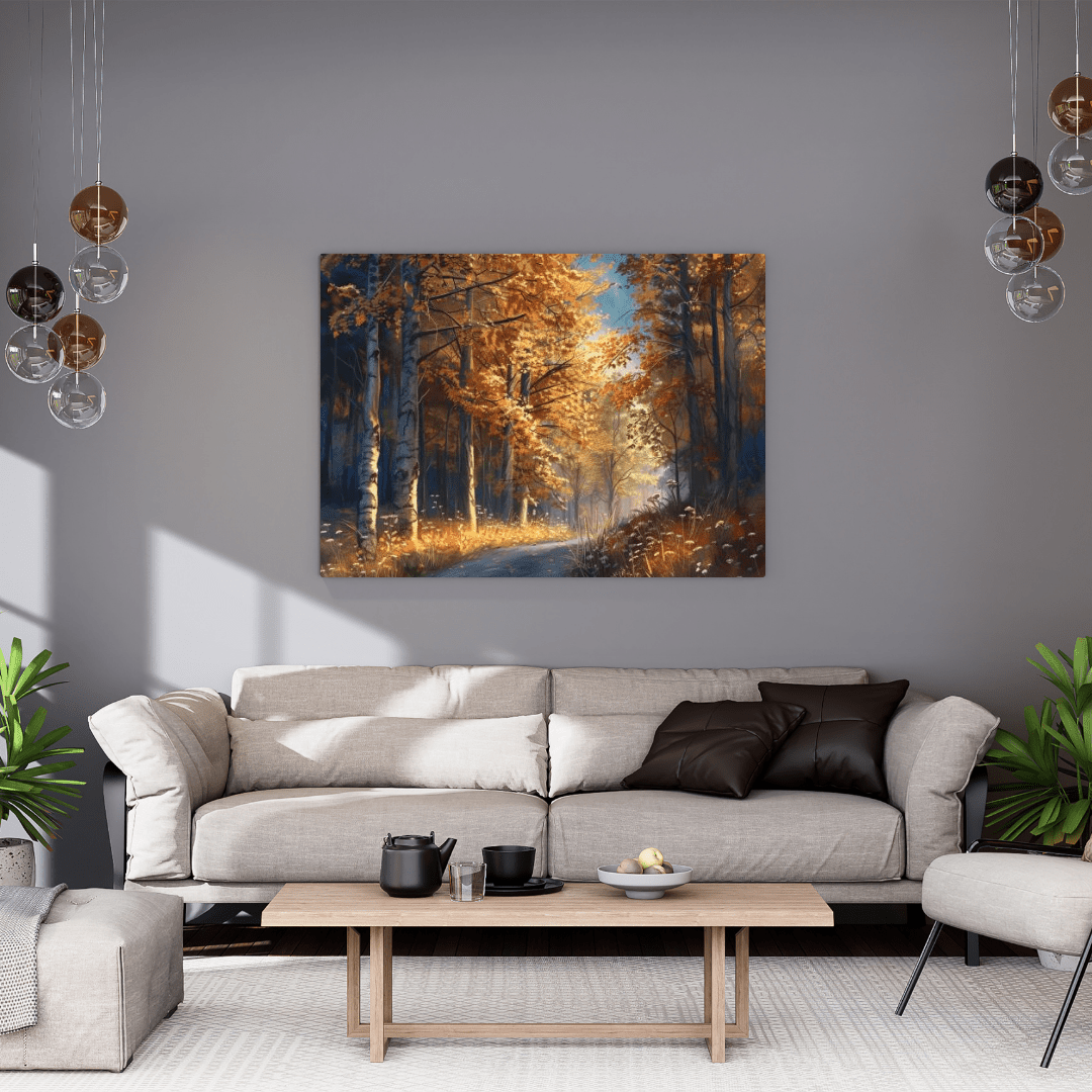 Autumnal Forest Pathway - Landscape Wall Art - Aestheticanvas