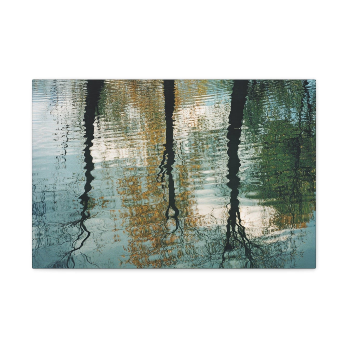 Autumnal Reflections in Tranquil Ripples - Nature Wall Art - Aestheticanvas