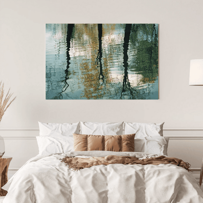 Autumnal Reflections in Tranquil Ripples - Nature Wall Art - Aestheticanvas