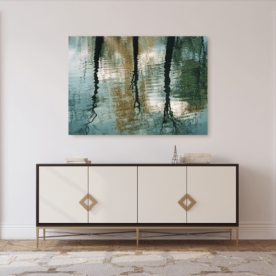 Autumnal Reflections in Tranquil Ripples - Nature Wall Art - Aestheticanvas