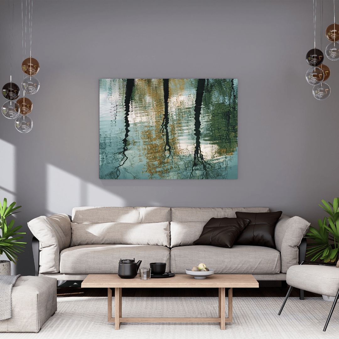 Autumnal Reflections in Tranquil Ripples - Nature Wall Art - Aestheticanvas