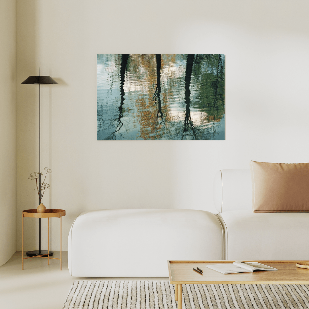 Autumnal Reflections in Tranquil Ripples - Nature Wall Art - Aestheticanvas