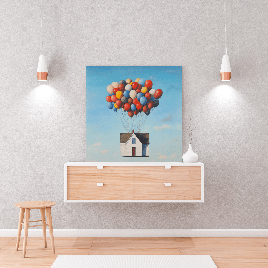 Balloon - Lifted House - Fantasy Canvas Print - Aestheticanvas