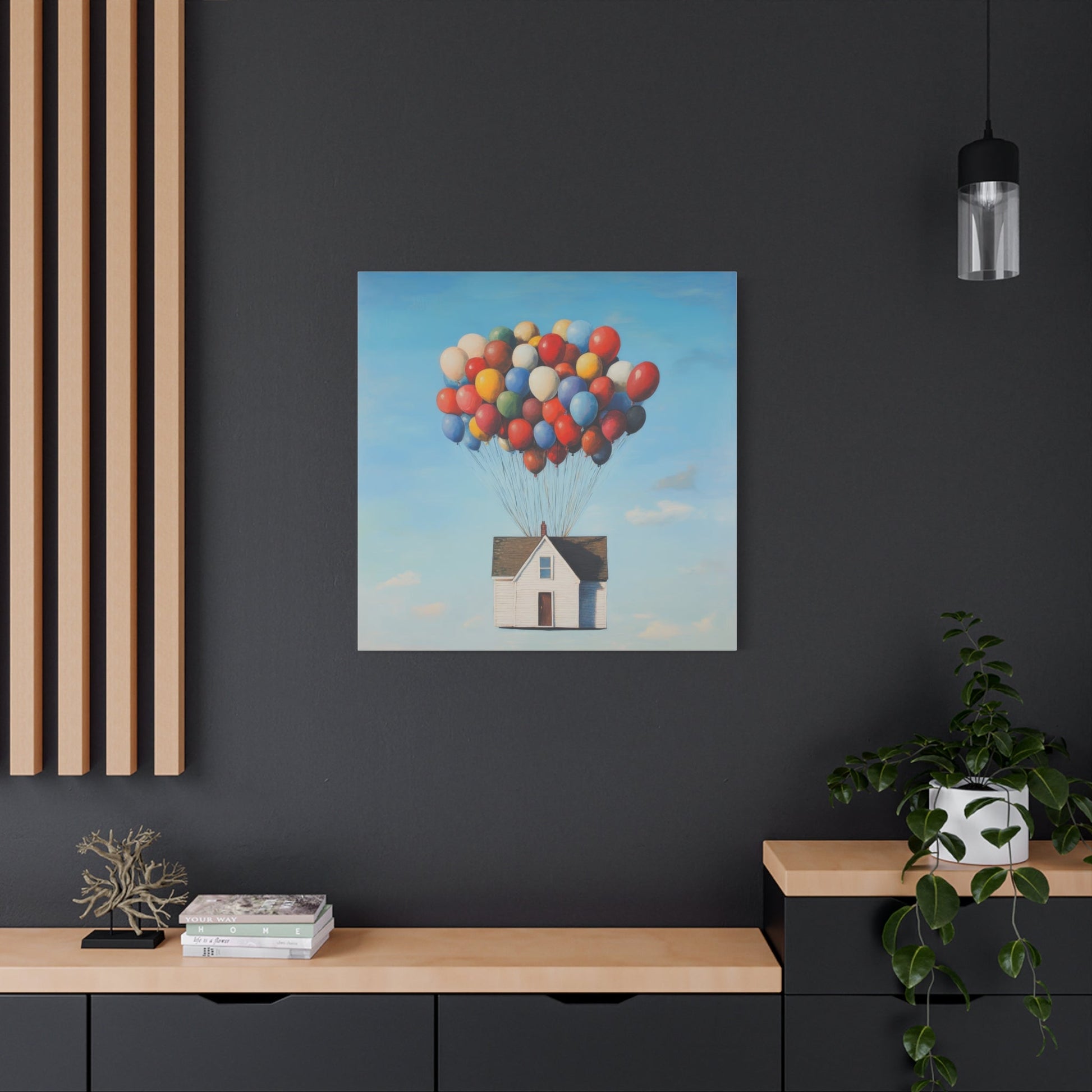 Balloon - Lifted House - Fantasy Canvas Print - Aestheticanvas