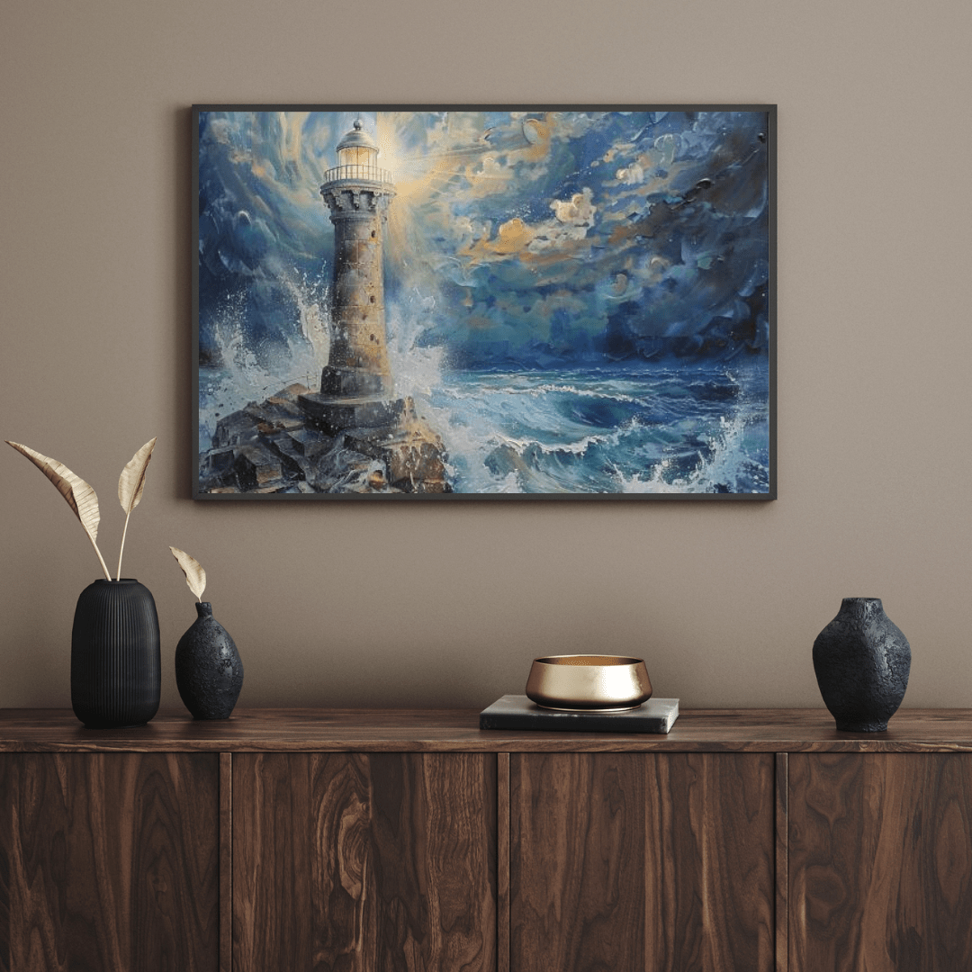 Beacon of Resilience - Lighthouse Wall Art - Aestheticanvas