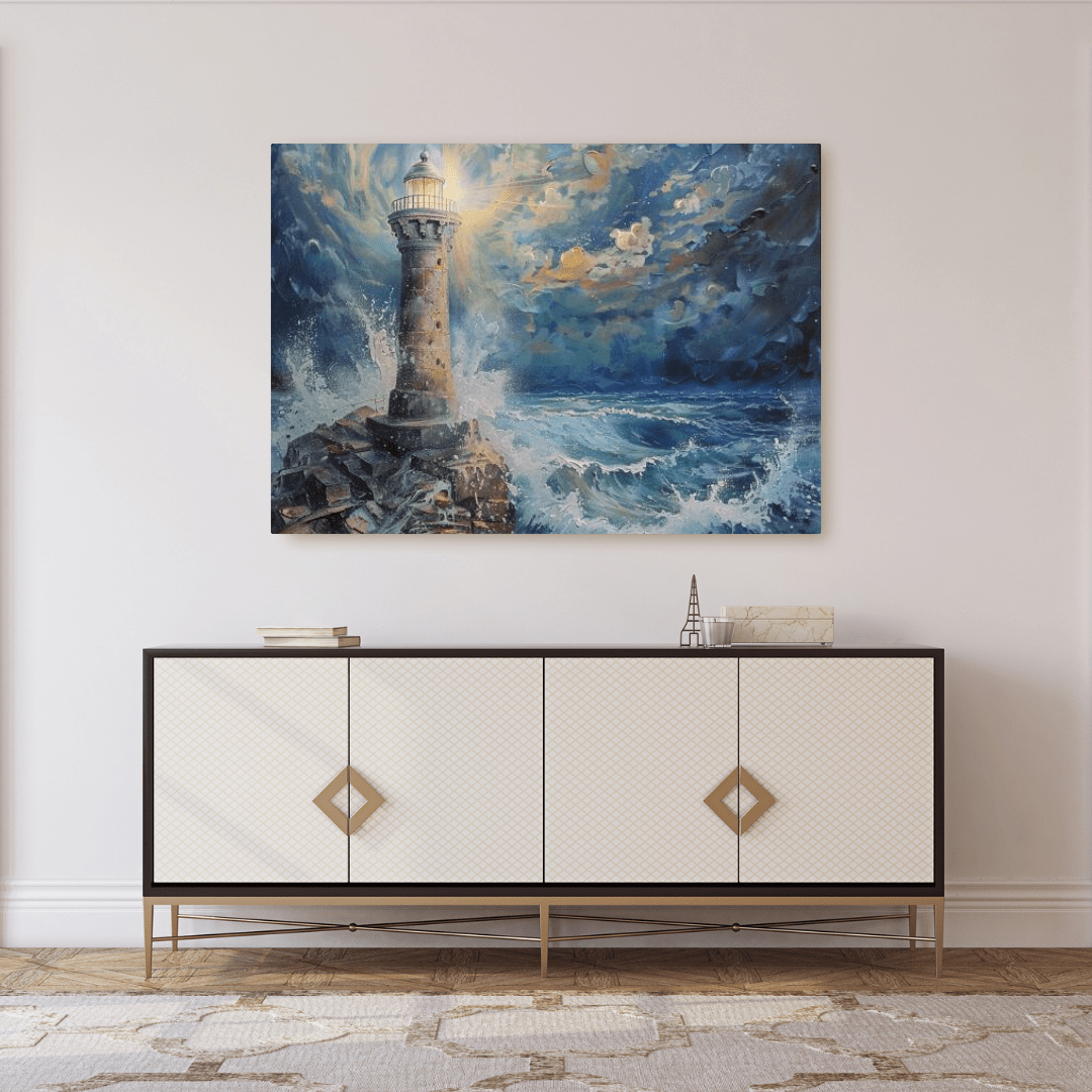 Beacon of Resilience - Lighthouse Wall Art - Aestheticanvas