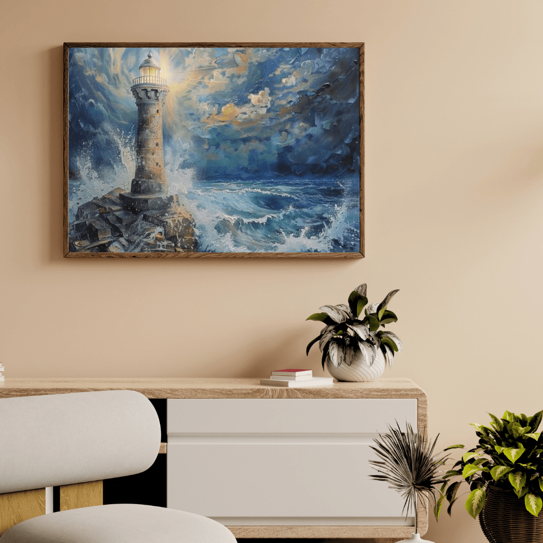 Beacon of Resilience - Lighthouse Wall Art - Aestheticanvas