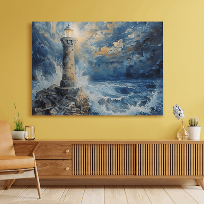 Beacon of Resilience - Lighthouse Wall Art - Aestheticanvas