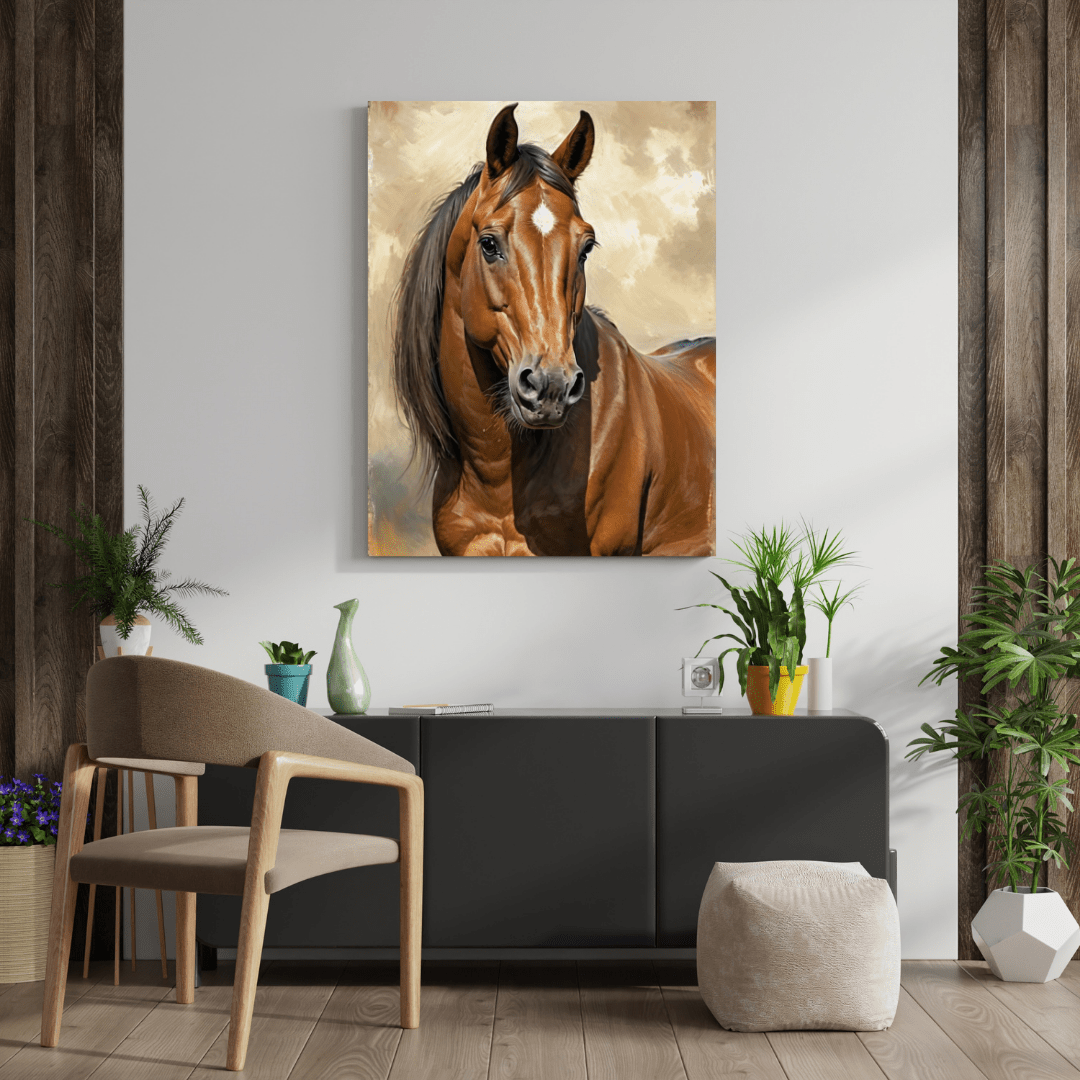 Beautiful Brown Horse - Horse Canvas Print - Aestheticanvas