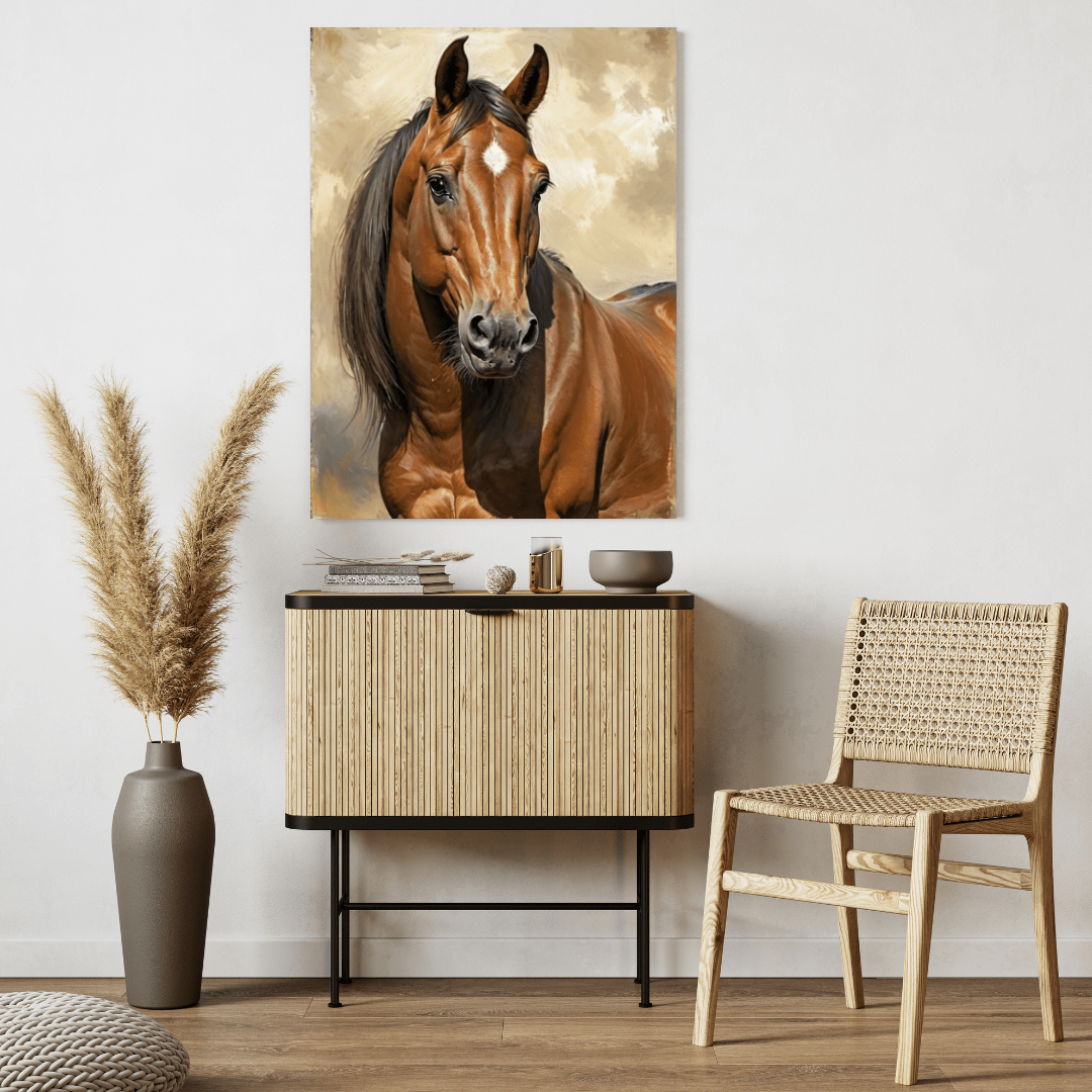 Beautiful Brown Horse - Horse Canvas Print - Aestheticanvas