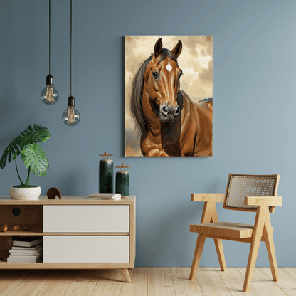 Beautiful Brown Horse - Horse Canvas Print - Aestheticanvas