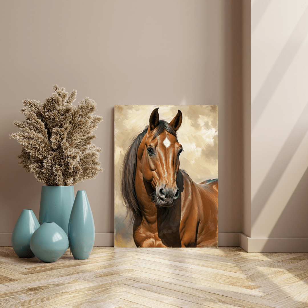 Beautiful Brown Horse - Horse Canvas Print - Aestheticanvas