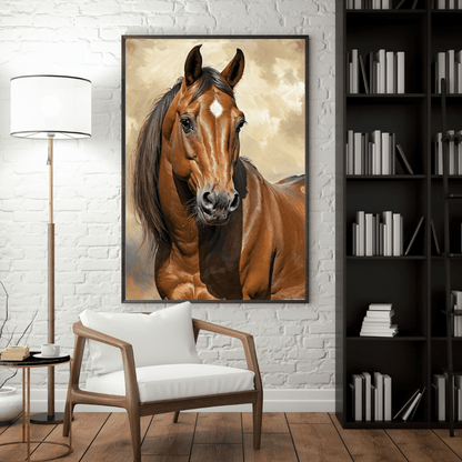 Beautiful Brown Horse - Horse Canvas Print - Aestheticanvas