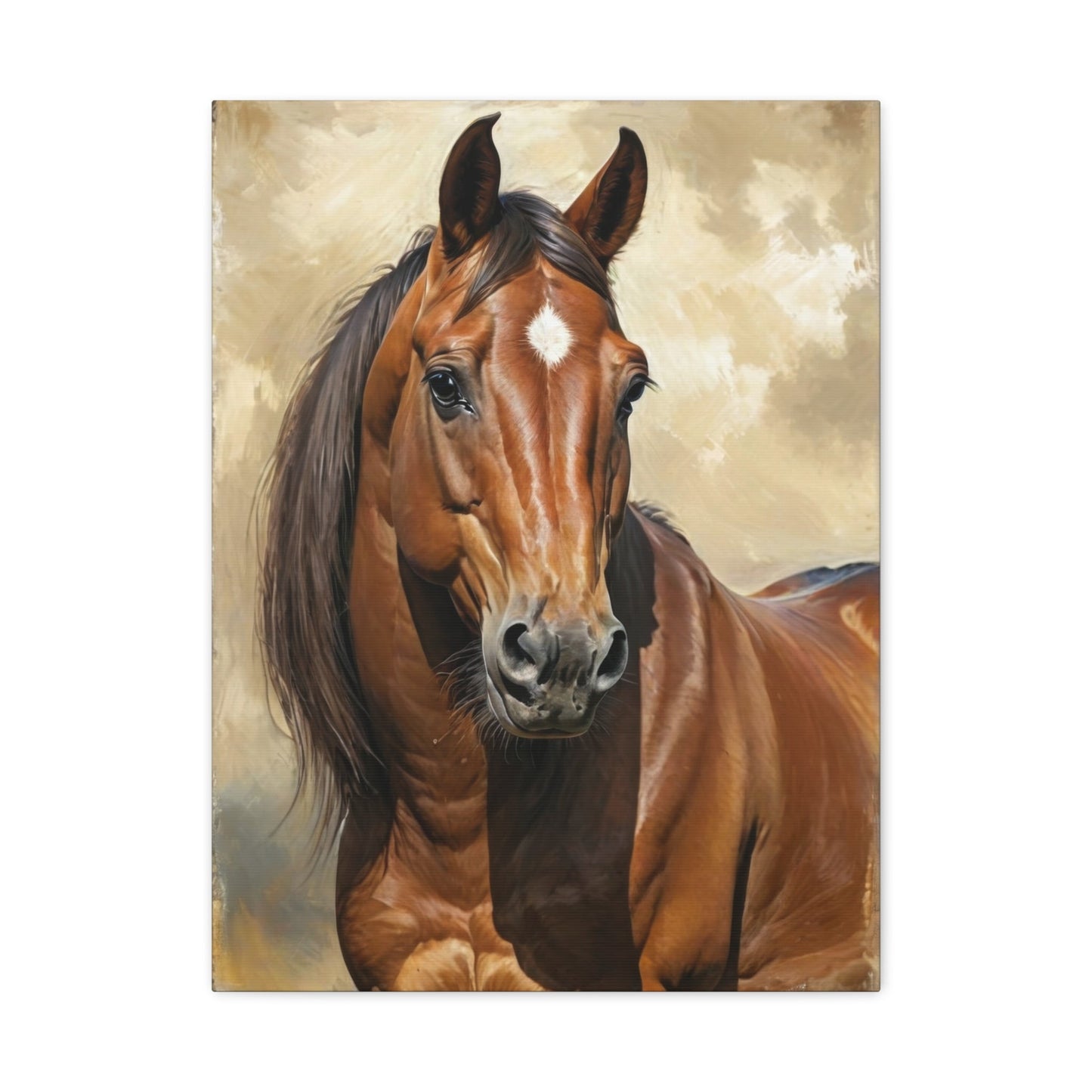 Beautiful Brown Horse - Horse Canvas Print - Aestheticanvas