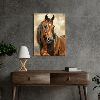 Beautiful Brown Horse - Horse Canvas Print - Aestheticanvas