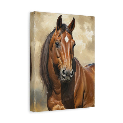 Beautiful Brown Horse - Horse Canvas Print - Aestheticanvas