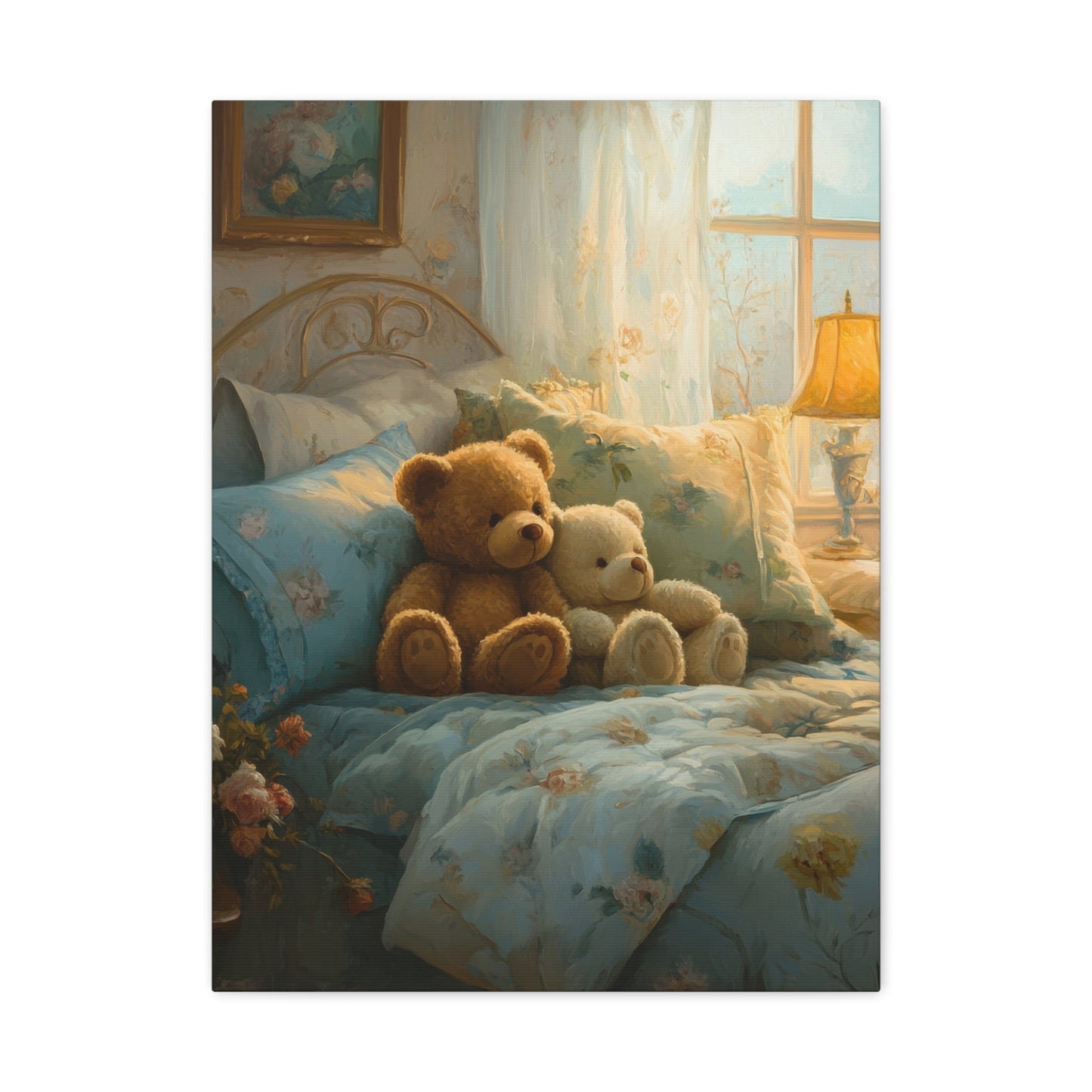 Bedtime Teddy Companions - Kids Wall Art - Aestheticanvas