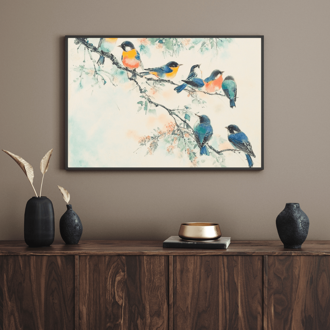 Birds in Tranquil Harmony - Animal Canvas Print - Aestheticanvas