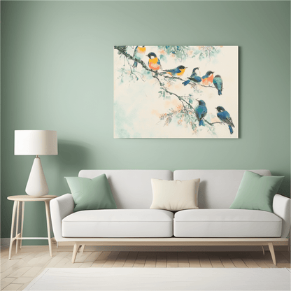 Birds in Tranquil Harmony - Animal Canvas Print - Aestheticanvas