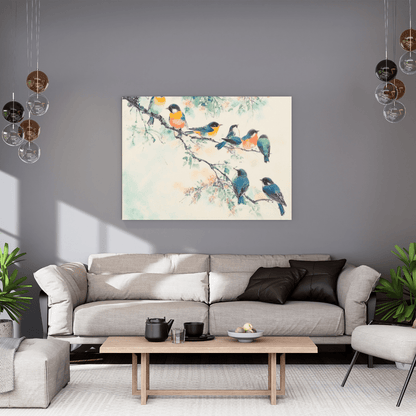 Birds in Tranquil Harmony - Animal Canvas Print - Aestheticanvas