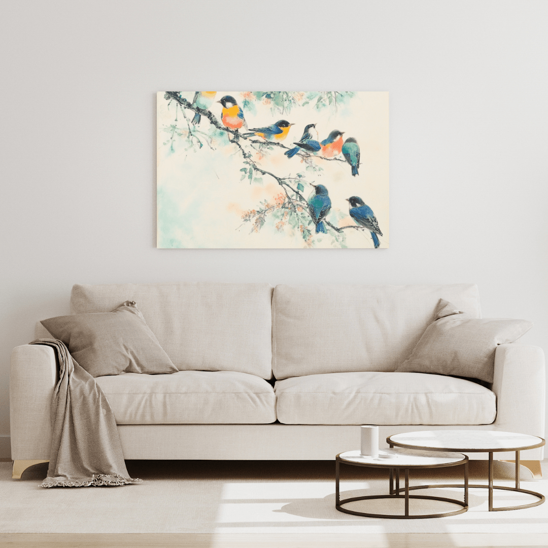 Birds in Tranquil Harmony - Animal Canvas Print - Aestheticanvas