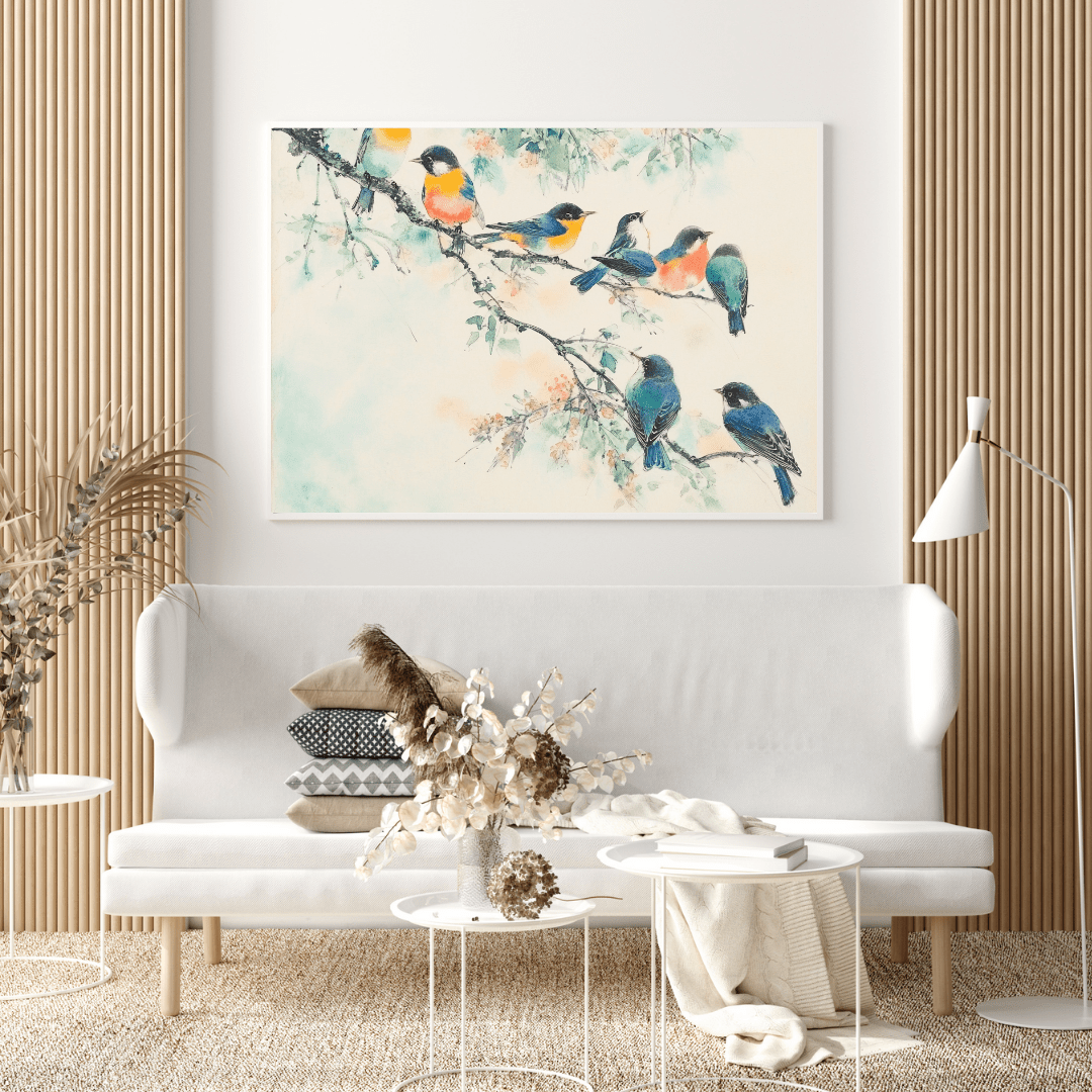 Birds in Tranquil Harmony - Animal Canvas Print - Aestheticanvas