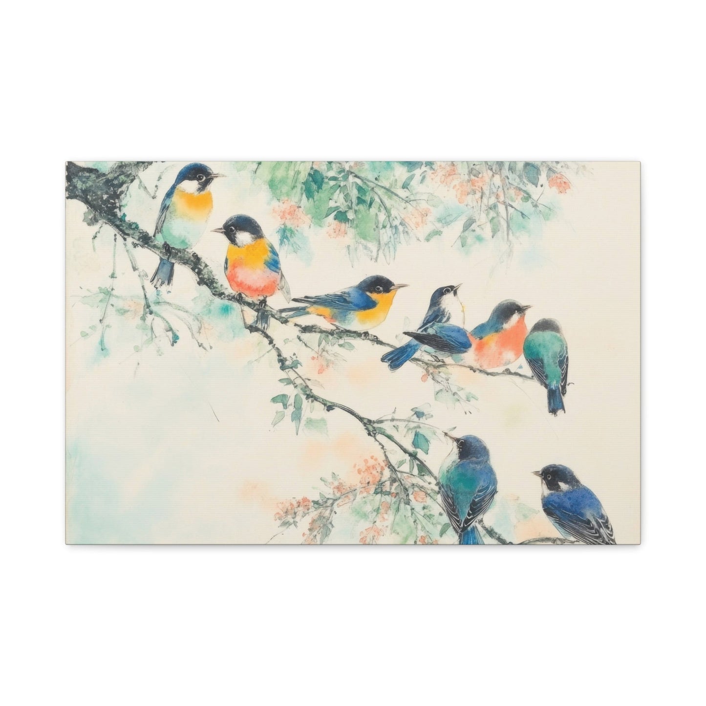 Birds in Tranquil Harmony - Animal Canvas Print - Aestheticanvas